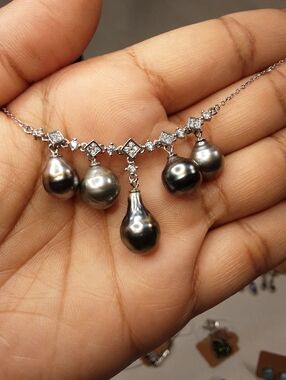 925 tahitian pearl necklace.